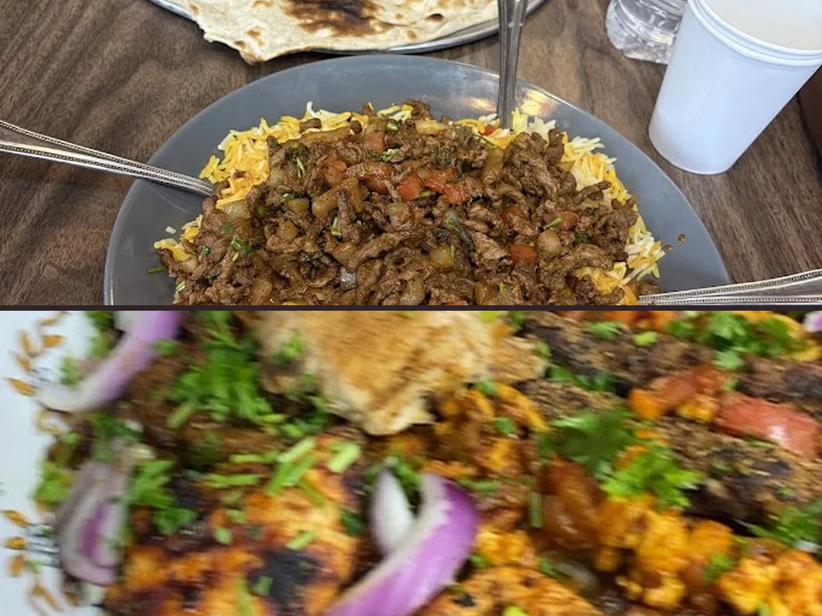 Casual dining table with Yemeni food