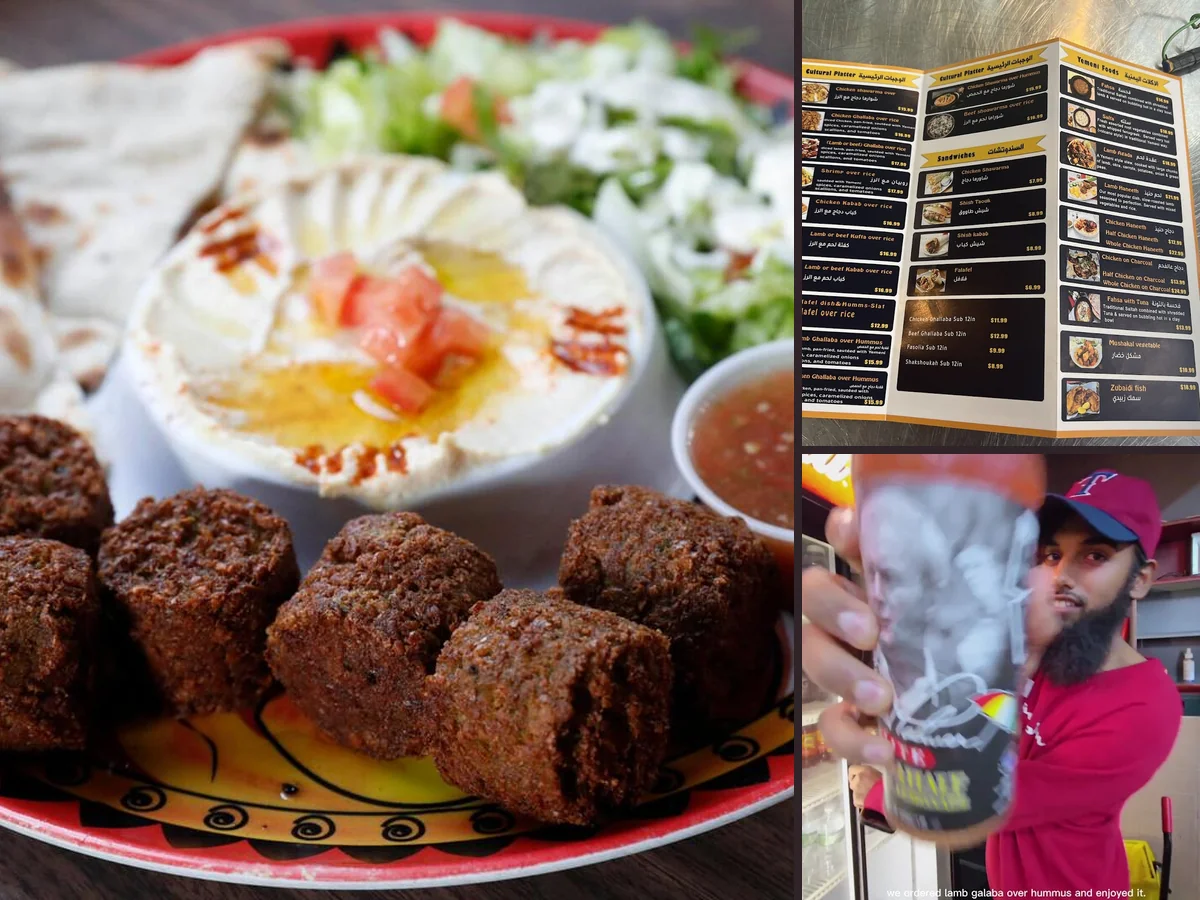 Casual dining table with Yemeni food