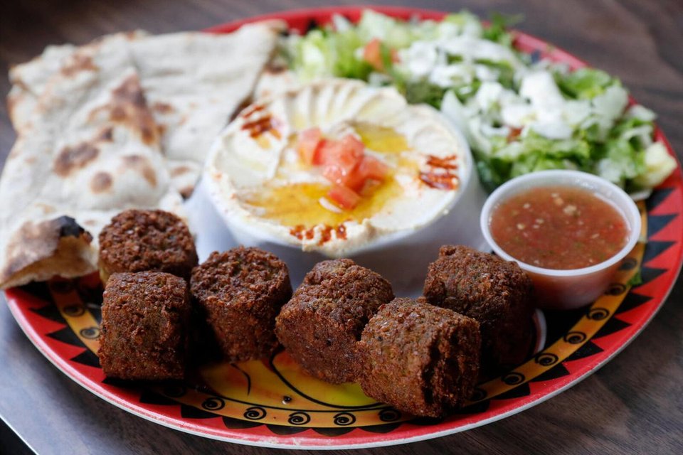 Casual dining table with Yemeni food